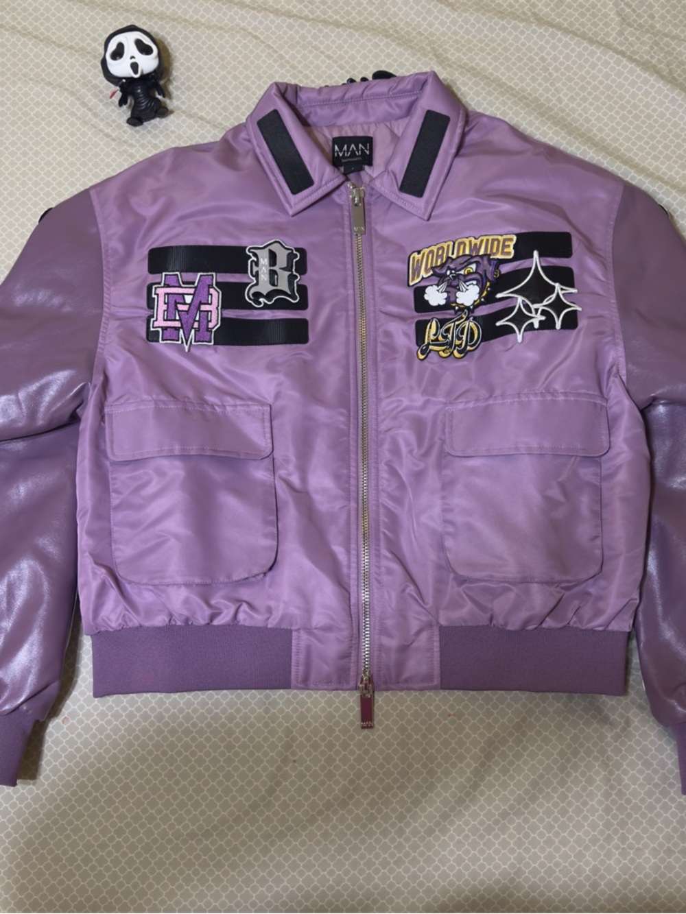 Lavender Utility Bomber Jacket